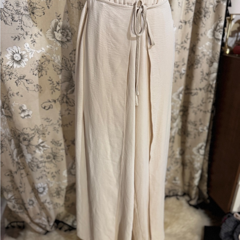 Cream Split Beach Pants